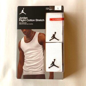 Jordan Flight Cotton Stretch Tank Undershirt 2-Pack Men's Large L White NEW